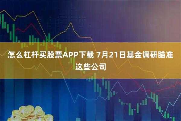 怎么杠杆买股票APP下载 7月21日基金调研瞄准这些公司